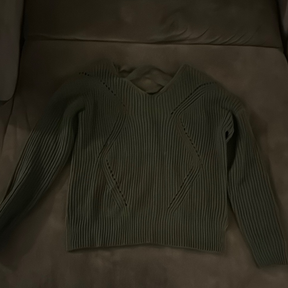 Olive Green Ribbed Sweater